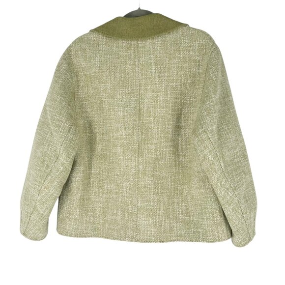 Sandro Farah Green Oversized One Button Blazer Jacket - Picture 3 of 11